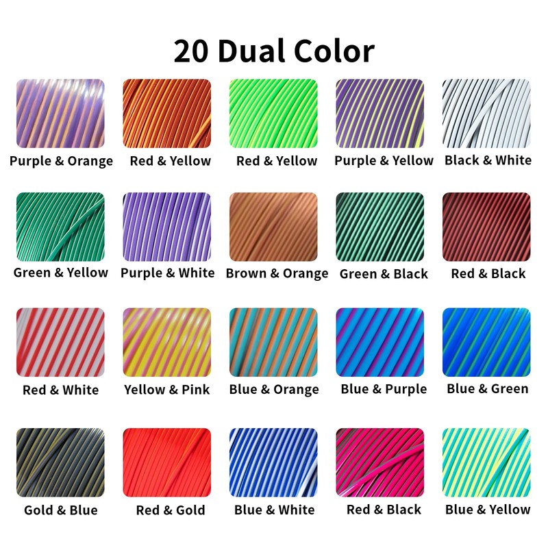 3D Printing Drawing Book with 20 Dual Colors 328 Feet