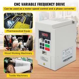 Happybuy Variable Frequency Drive, AC 220V Input 3KW Variable Frequency CNC Drive Inverter Converter, VFD 4HP 1 or 3 Phase Input, 3 Phase Output, CNC Motor Inverter Converter for Motor Speed Control