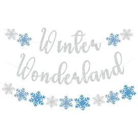 SerpizePaty Winter Wonderland Banner, Christmas Banner for Mantle