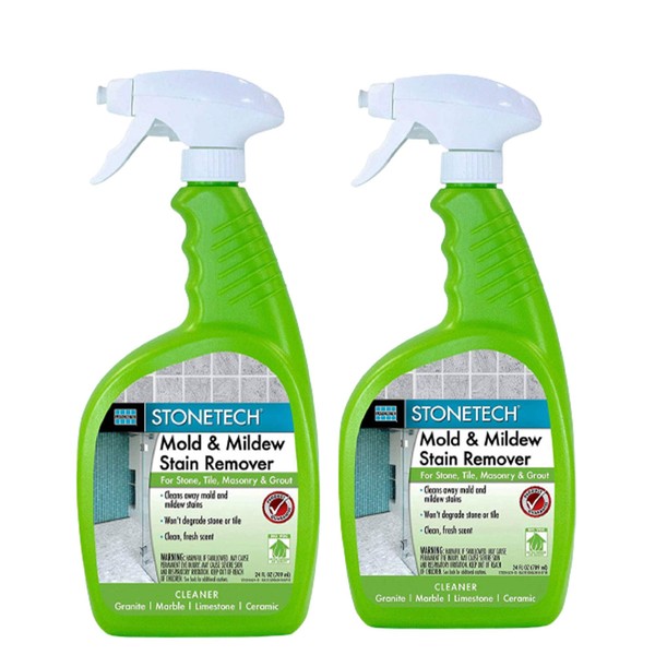 StoneTech Mold & Mildew Stain Remover, Cleaner for Natural Stone, 24-Ounce (.710L) Spray Bottle, 2-pack