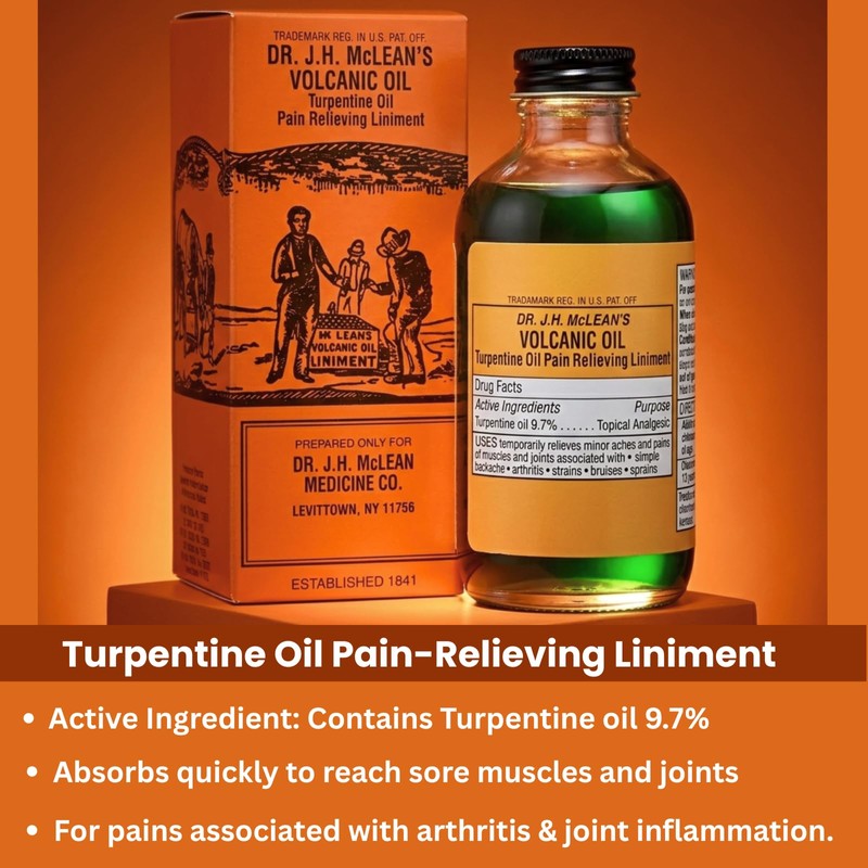 Dr. J.H. McLean's Volcanic Oil Pain Relieving Liniment, 8 Ounces
