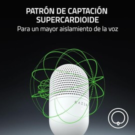 Razer Seiren V3 Mini Micrófono USB: Micrófono De Condensador - Supercardioide - Sensor De Toque para Silenciar con Indicador LED - Amortiguador - Comp