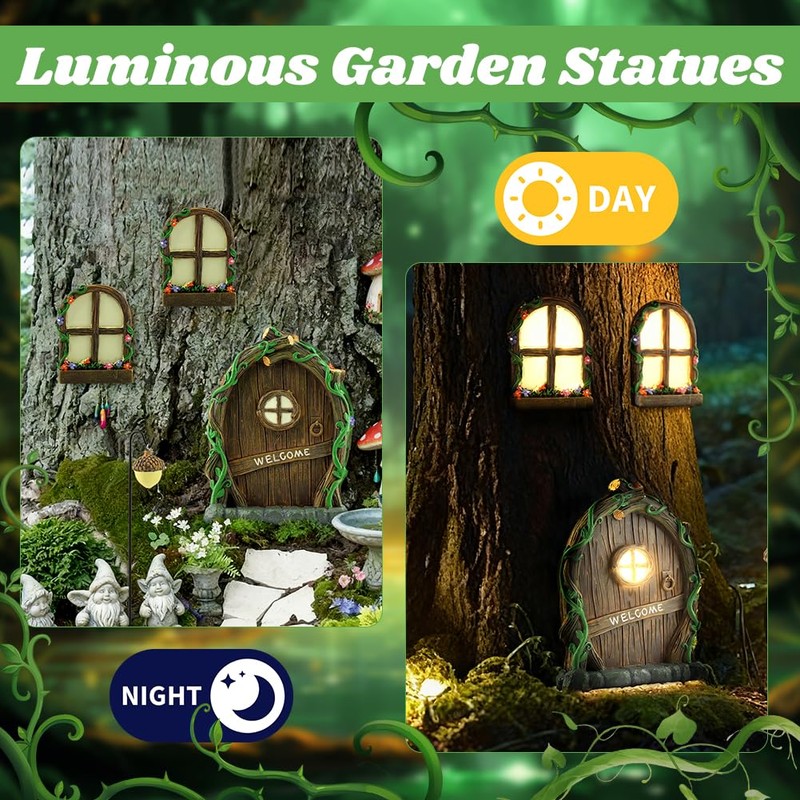 Fairy Door and Windows for Trees Outdoor