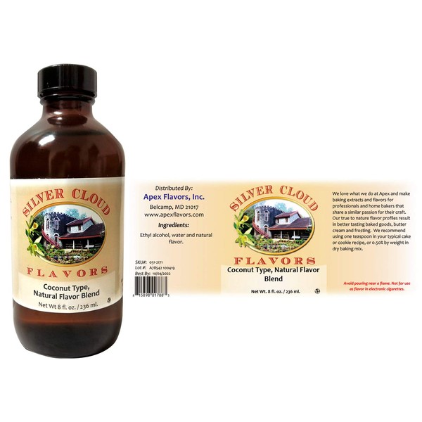Coconut Type Extract, Natural Flavor Blend (PG-Free) - 8 fl. oz. bottle