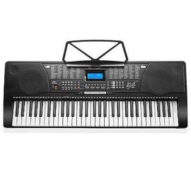 61-Key Electronic Keyboard Piano with LCD Display, Phones, Mic, Keynote Stickers