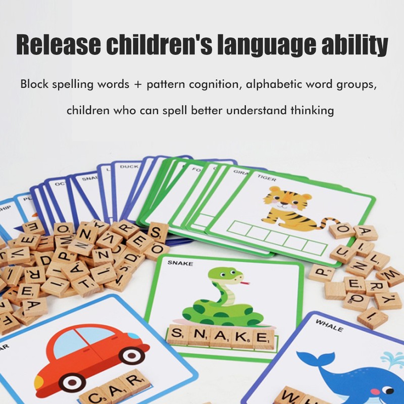 100Pcs Spell Learning Educational Toys Alphabet Colors Recognition Game Matching