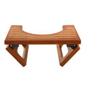 AmazerBath 7 Inches Bamboo Toilet Stool Squat for Adults, Foldable Squatting Potty Stool for Bathroom, Toilet Foot Pooping Steps Stools with Non-Slip Strip, Improve Bathroom Posture and Comfort, Brown