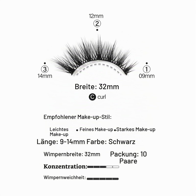 Happy Heartbeat 3D Fluffy False Eyelashes, Natural Look, Faux Mink