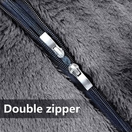 Giant Bean Bag Chair Cover(Cover only, No Filler) Soft Faux RH Fur Sofa Bed Cover Washable Bean Bag Couch Cover for Adult and Kids 6ft(150 * 70cm)(Light gray)