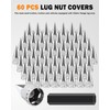 Mytracpro 33mm x 4-3/4" Spike Lug Nut Covers 60PCS, Chrome