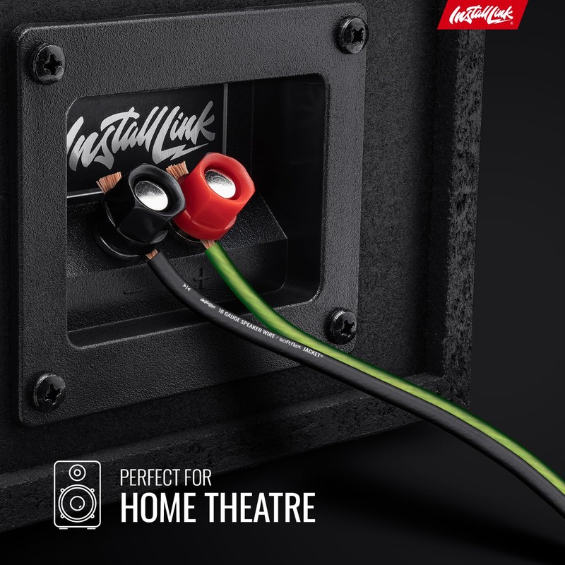 Install Link 16 AWG Gauge Speaker Wire Cable (30 Feet)
