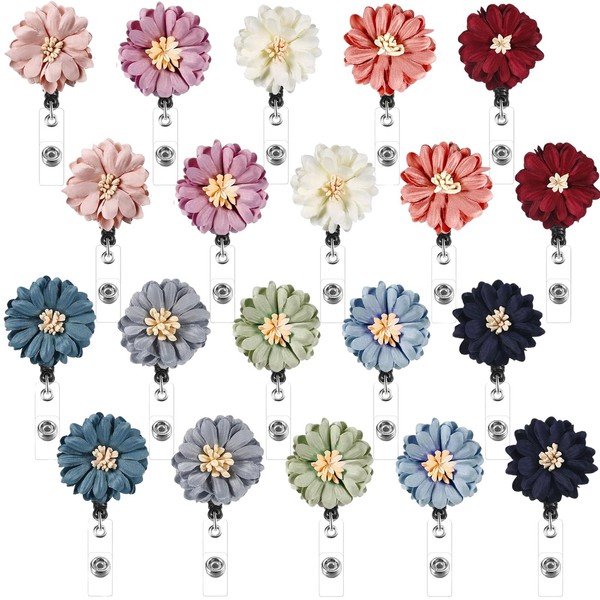 Boao 20 Pcs Retractable Flower Badge Holder with Alligator Clip