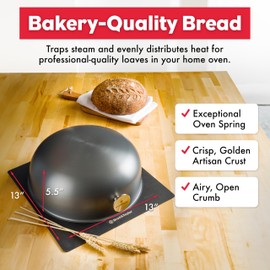 Brod & Taylor Ultralight Baking Shell for Sourdough Bread (Boule) – No Preheating Needed for Crispy Crust and Even Baking