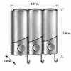 Wall Mounted Shampoo and Conditioner Dispenser with Hooks, 3-Compartment Refillable