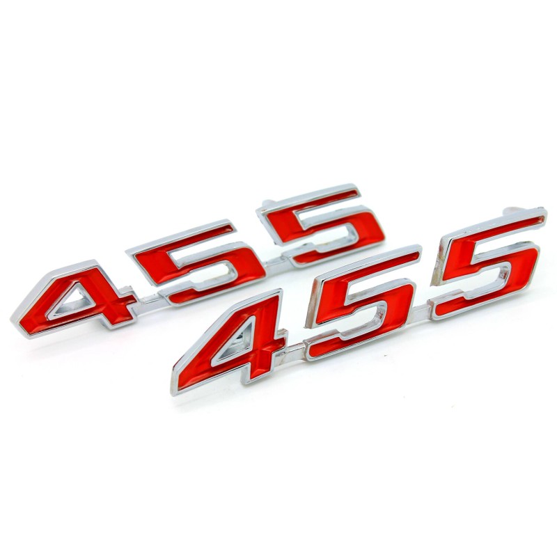 BBRP NEW 455 Hood Emblem Set Red & Chrome Trim