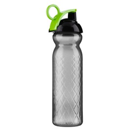 Homeshopa Sports Water Bottle, 680ml Non-Toxic BPA Free Flip Top Lid Plastic Bottle, Durable Leak Proof Drinking Bottle For Running, Gym, Fitness, Yoga, Outdoors and Camping (Green Ring Clip)