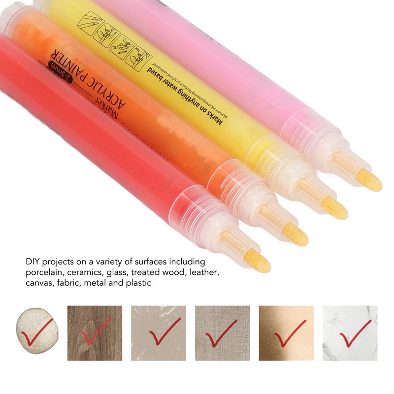 12 Pcs Acrylic Paint Markers 12 Colors 3.0mm Waterproof DIY