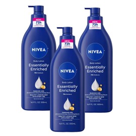 NIVEA Essentially Enriched Body Lotion, 16.9 Fl Oz (Pack of 3) - Packaging May Vary