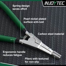 INJOYTEC Special Angle Tip Circlip Retaining Ring Pliers Straight Snap Ring Spring Loaded Circlip for Removing Installing Gearshift Automobile Transmission Clutch Shafts Tool