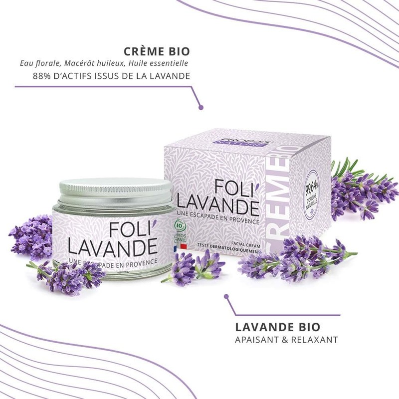 Foli'Lavendel Bio Creme - 88% Active Ingredients from Lavender -
