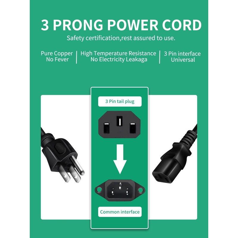 FITE ON AC Power Cord Compatible with eHUPOO Vibration Plate