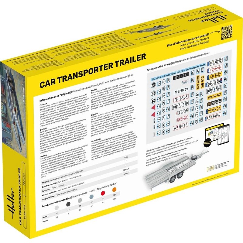 PLATZ HE80774 1/24 Car Transport Trailer Plastic Model