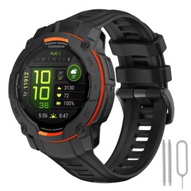 ZOCOVIN Silicone Watch Bands for Garmin Instinct 3 45mm, Soft Silicone Strap Sport Wristband Replacement Strap for Garmin Instinct 3 45mm