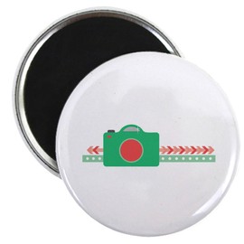 CafePress Camera Border Magnets 2.25" Round Magnet, Refrigerator Magnet