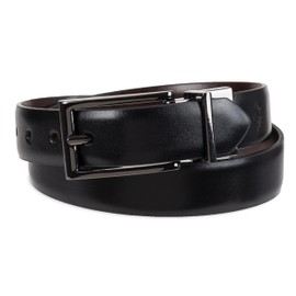 Dockers Big Boys' Reversible Black To Brown Belt With Gunmetal Buckle,Brn/Blk,MD (waist 26" - 28")