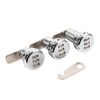 AUNMAS Cabinet Coded Lock, Stainless Steel Silver 3 Digit Code