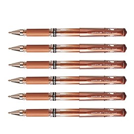 Uni-Ball Signo Broad UM153 Gel Ink Rollerball Pen Wide Tip 1mm Bronze (Pack of 6)