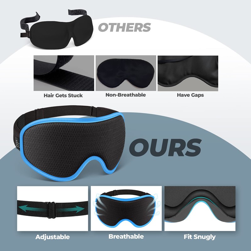 WAOAW Sleep Mask, Eye Mask for Sleep, Silk Eye Sleeping