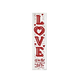 Twisted R Design Red Love is in the Air Sign - Unique Vertical Valentine's Day Wooden Sign, 24" Hanging/Standing Farmhouse Decor, Directly Printed Home Decorations For Valentines, Cozy Wall Decor, 2ft