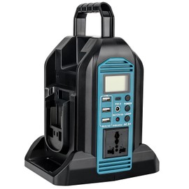 350W Portable Power Supply Inverter Power Adapter for Makita 18V LXT Battery DC 20V to AC 120V Converter with USB Port, Type-C Port, 300LM LED Light for Camping Emergency(Tool Only)