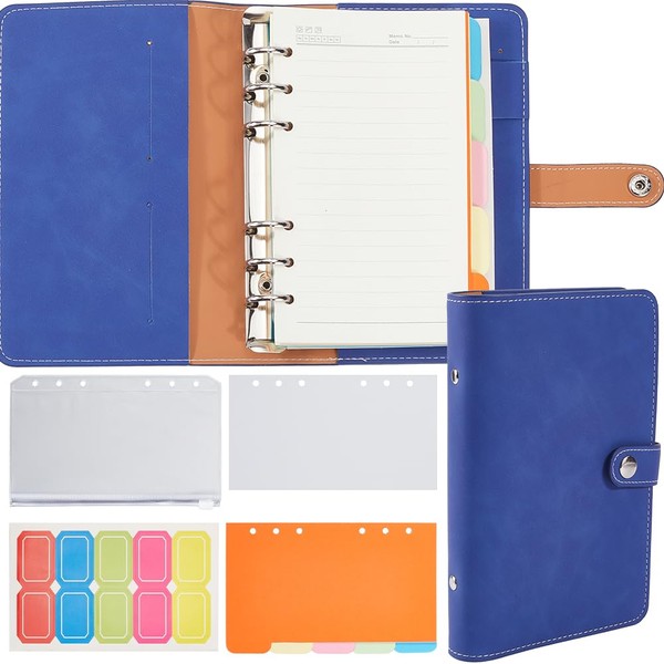 CREATCABIN A6 Leather Binder Refillable Notebook Spiral Diary Notepads 6