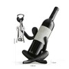 FJSPERM Thinker Statue Wine Rack, Black Modern Rack for Kitchen