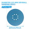 GZKTY 13 Pcs 225mm 8 Hole Sanding Disc, Grits 40,