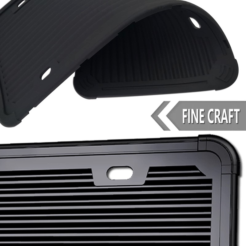 ZXFOOG Black License Plate Frame- Silicone License Plate Cover Holder