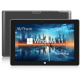 KBJPADS 10.1 Inch Windows Tablet Home,6GB RAM 64GB ROM Windows 11 Tablets Computer，Intel Celeron N4000,IPS 1280x800 2.8 GHz, 2MP+5MP Dual Camera, 6000mAh Battery