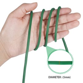 Tenn Well Green Plant Ties, 32 Feet 5mm Soft Garden Wire Ties for Tomato Plants, Climbing Roses and Cucumbers (2PCS X 16 Feet)