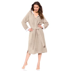 Morgenstern Women’s Bathrobe with Zip and Hood - m