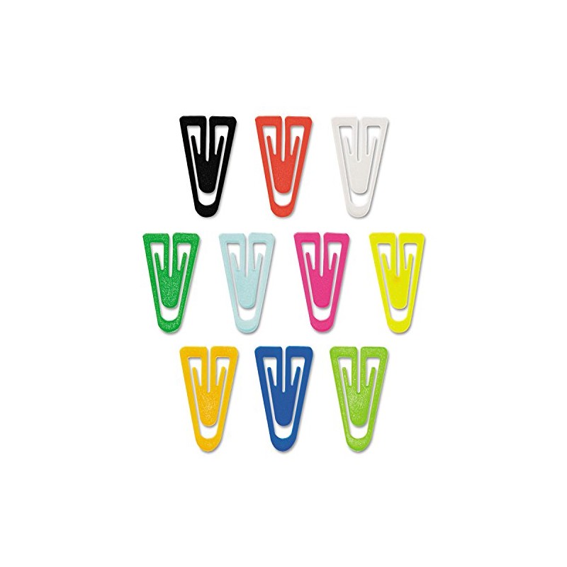 Advantus PC0600 Clips de papel, plástico, grande (1-3/8 pulgadas), colores
