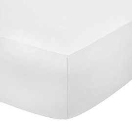 AmigoZone Non Iron Pollycotton Percal Quality Plain Fitted Sheet Or Pillow Cases (Super King, White)