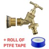 Solid brass water butt/rain barrel/tank threaded outlet adaptor/connector with 2