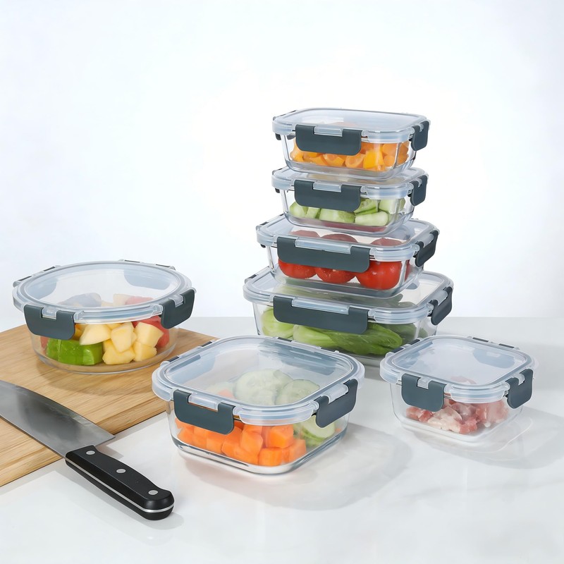 MSPOQMRSF 12 Piece galss Containers with Lids, Food Storage Containers,