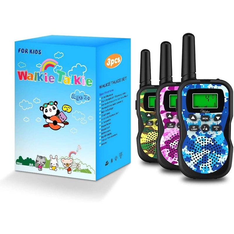 Huaker Kids Walkie Talkies,3 Pack 22 Channels 2 Way Radio