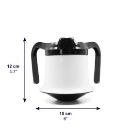 KMINA Tazza Anziani con 2 Manici e Beccuccio, Bicchiere per Disfagia o Parkinson, Ergonomico Antigoccia, Antiribaltamento - Prodotto in Europa