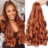WIPPORYA Ginger French Curl Braiding Hair 24 Inch Soft Ginger