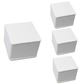 bociloy 4PCS 2Inch Self-Adhesive Square Furniture Riser, White Carbon Steel Bed Table Sofa Lift Riser, Heavy Duty Couch Cabinet Riser, Adds 2Inch Height with Felt Pad