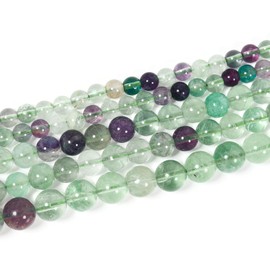 gemstone beads for jewelry making, sold per bag 5 strands inside (Rainbow Fluorite, 6mm)
